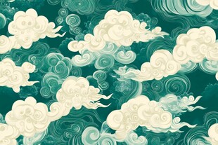 中式古风云纹图案设计