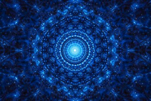 蓝色梦幻分形图案背景