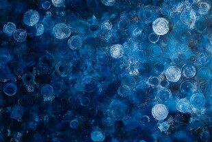 梦幻蓝色气泡抽象背景图