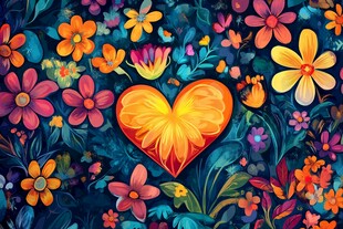 心花绽放的梦幻花卉图景