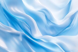 轻柔蓝绸 灵动飘逸之美