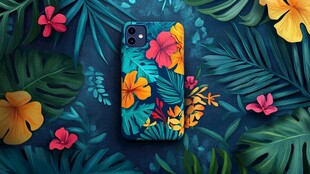 热带花卉风手机壳展示