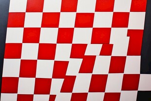 红白方格图案创意拼接