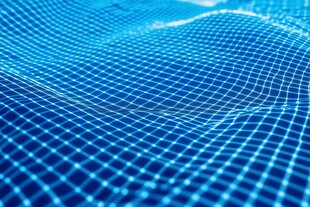 蓝色网格状抽象科技背景图