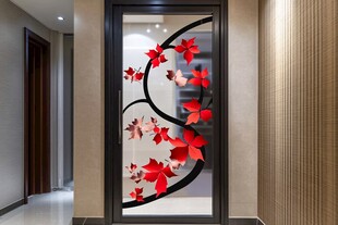 红叶艺术玻璃门 雅致玄关