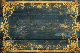 复古黑金边框木质背景图