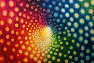 炫彩圆点构成的梦幻通道