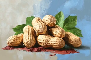 堆堆带叶花生色彩鲜活