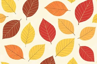秋日多彩叶片无缝图案