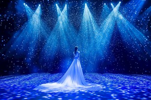 梦幻舞台上的优雅白衣舞者