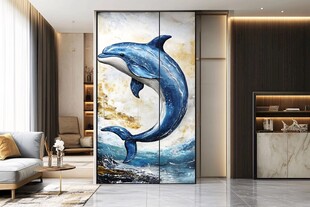 海豚艺术画装点现代客厅