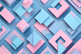 多彩立体方块几何图案背景