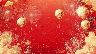 喜庆红底烟花节日装饰图