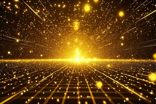 金色光芒科技感粒子背景