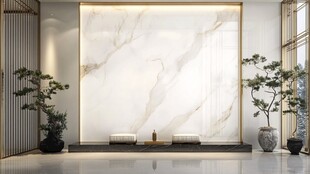 简约中式大理石背景墙空间