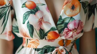 花卉印花裙的优雅细节