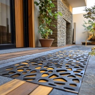 现代庭院别致镂空金属地垫