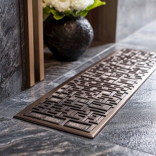 复古花纹金属地漏摆件