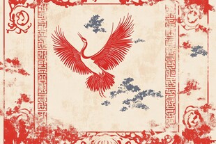 中式飞鹤国风复古图案