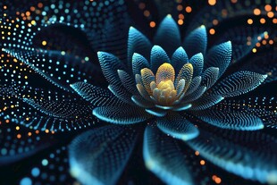 梦幻炫彩科技感莲花绽放