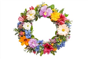 多彩鲜花花环