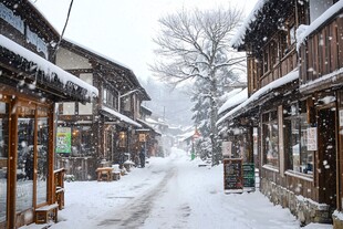 雪覆古街 静谧冬日风情