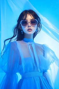 蓝调梦幻风时尚女性写真