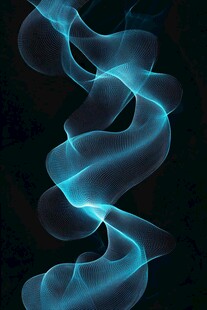 蓝色炫光抽象流动线条