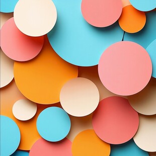 多彩圆形纸片创意背景图