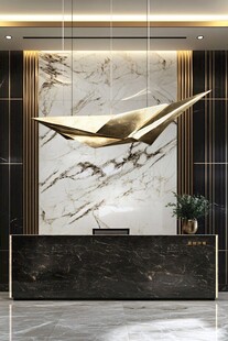 现代奢华大厅前台装饰