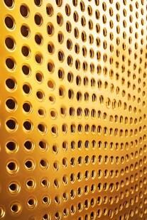 金色穿孔金属板纹理