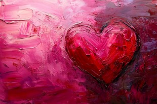 心形油画 热烈的浪漫色彩