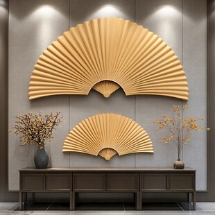 中式扇形墙饰 雅致空间美学