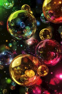 梦幻炫彩泡泡背景图