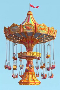 梦幻旋转飞椅 游乐好风景