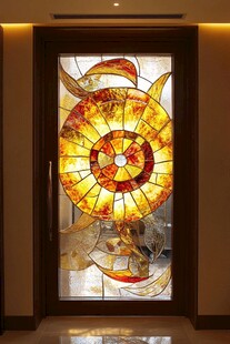 艺术彩色玻璃门装饰之美