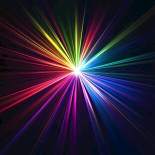炫彩光线放射背景图