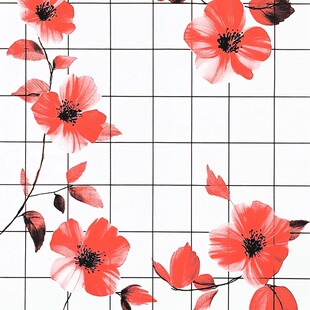 红花朵格纹图案背景图