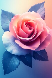梦幻渐变粉色玫瑰花