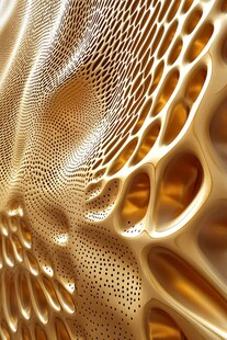 金色镂空流动纹理艺术图案