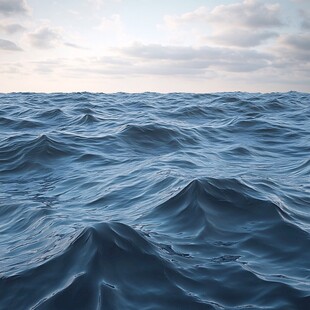 广阔海面的动态波浪景观