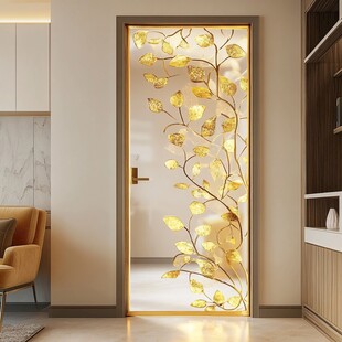 金色叶纹玻璃门 尽显雅致