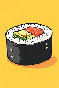 可爱卡通寿司插画