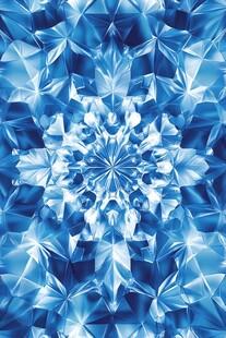蓝色璀璨水晶花纹图案