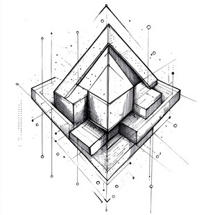 立体几何线条构成艺术图形