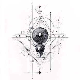 神秘几何眼睛图案艺术