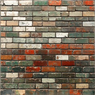 多彩复古砖墙纹理