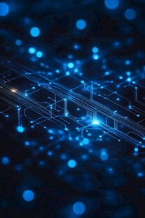 科技感蓝色电路背景图