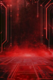 红色科技风未来感背景空间