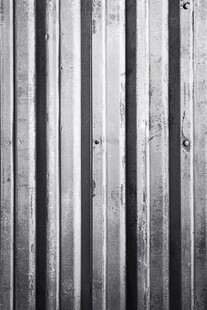 波纹金属板纹理特写